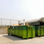 Big Recycle bins to separate of waste like glass, paper, plastic